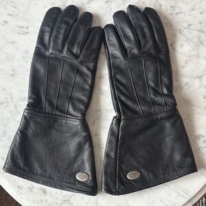 Harley-Davidson Gauntlet Black Leather Riding Gloves